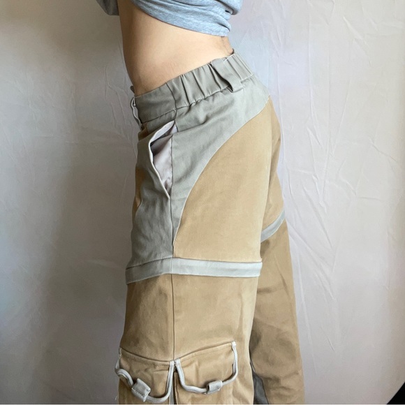 IAMGIA KHAKI X BEIGE CARGOS X SHORTS SIZE XS - Picture 2 of 4